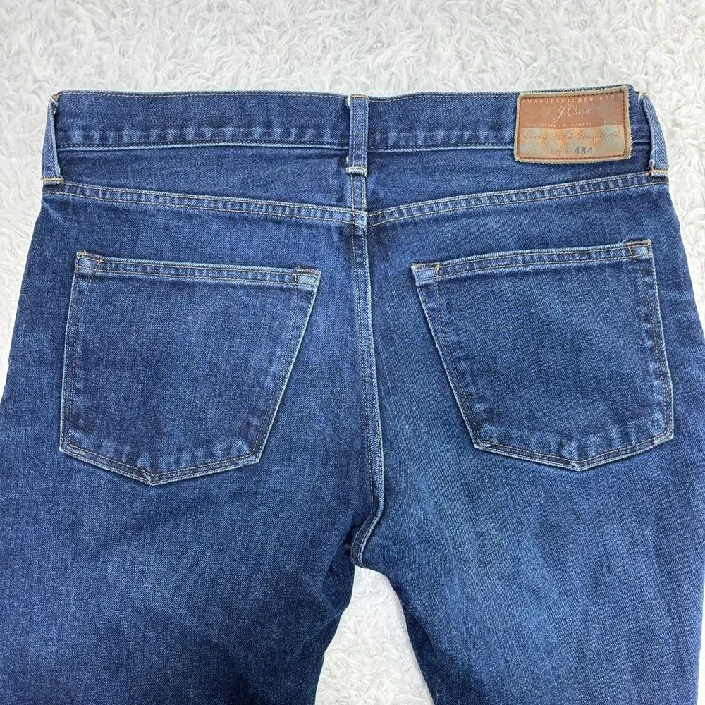 J. Crew 484 Denim Blue Jeans Japanese Denim Kurabo Men's Sz 32x32 Slim Straight